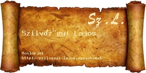 Szilvágyi Lajos névjegykártya